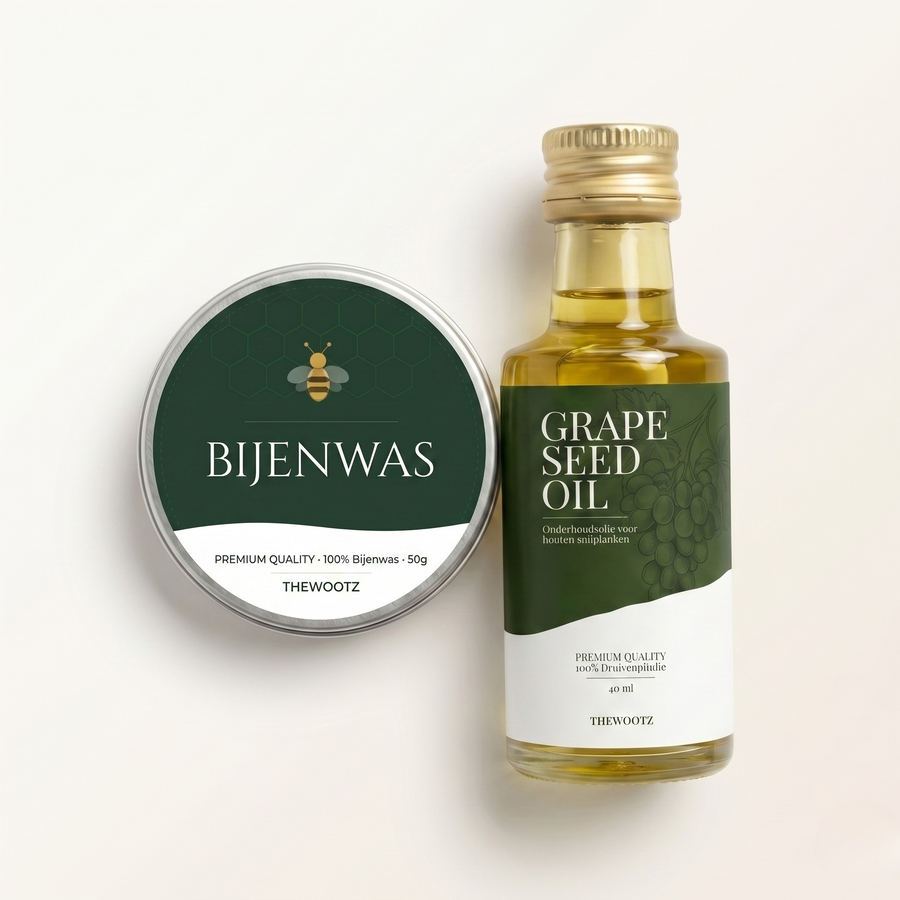Snijplank onderhoudsset 40 ml, olie en bijenwas - TheWootz
