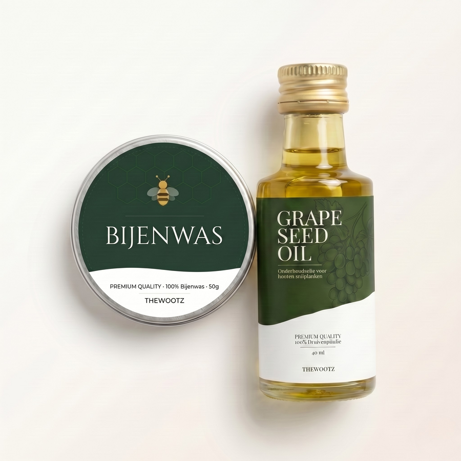 Snijplank onderhoudsset 20 ml, olie en bijenwas - TheWootz