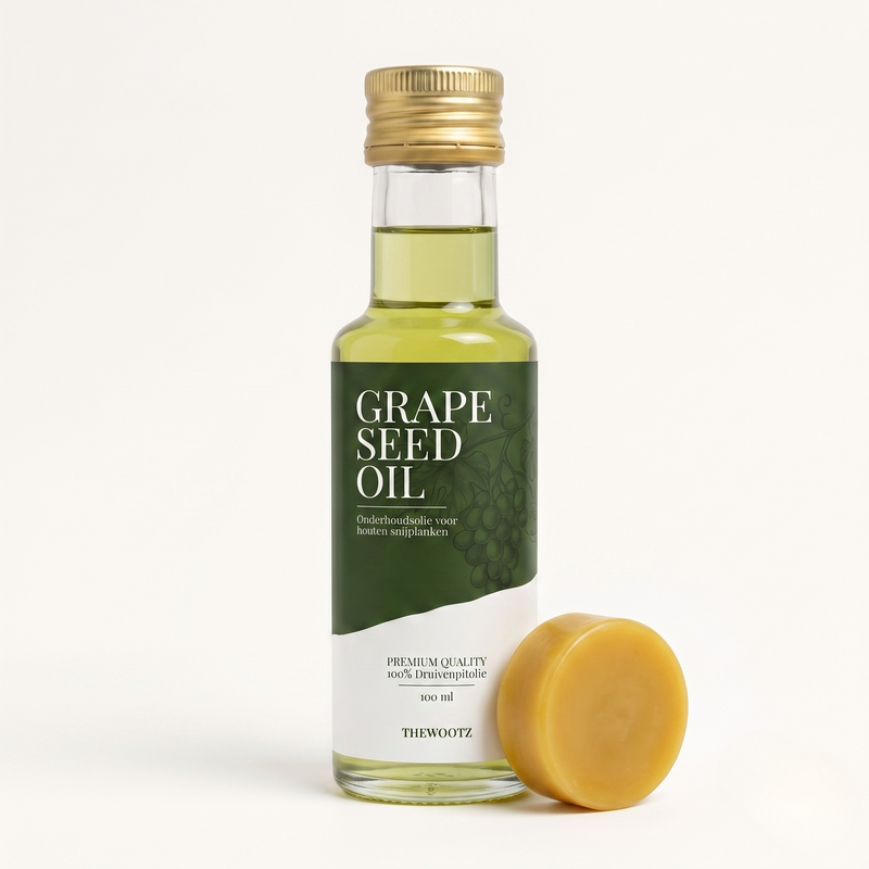 Snijplank onderhoudsset 100 ml, olie en wax blok - TheWootz