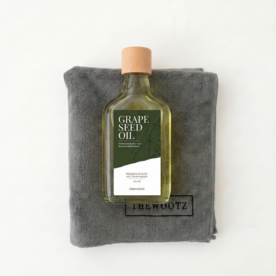 Snijplank onderhoudsset 200 ml, olie en doek - TheWootz