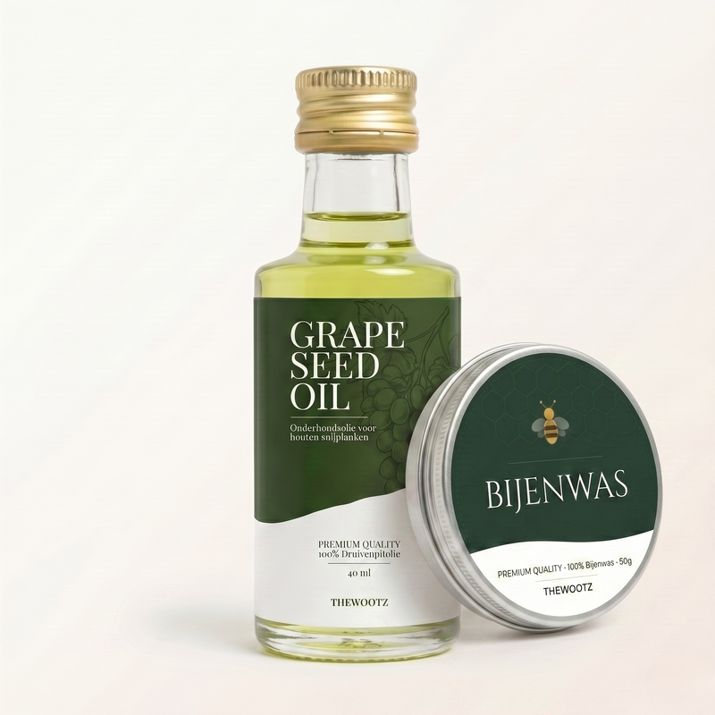Snijplank onderhoudsset 40 ml, olie en bijenwas - TheWootz