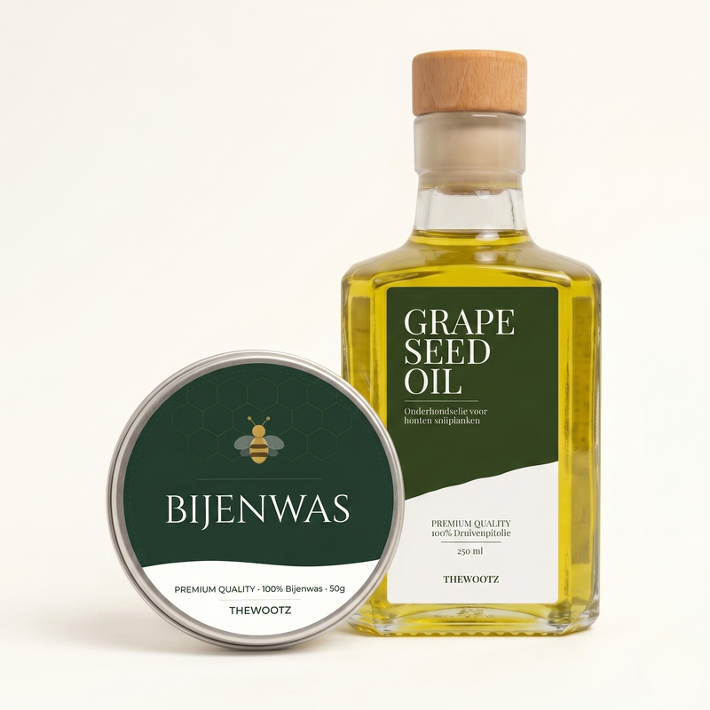 Snijplank onderhoudsset 250 ml, olie en bijenwas - TheWootz