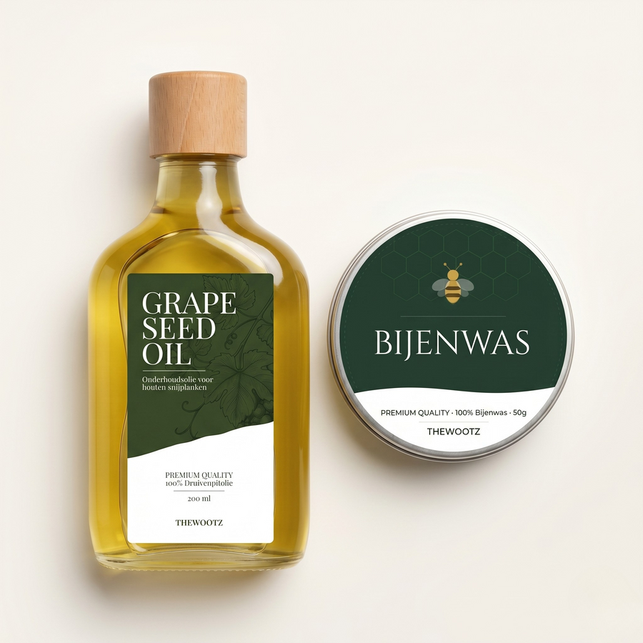 Snijplank onderhoudsset 200 ml, olie en bijenwas - TheWootz