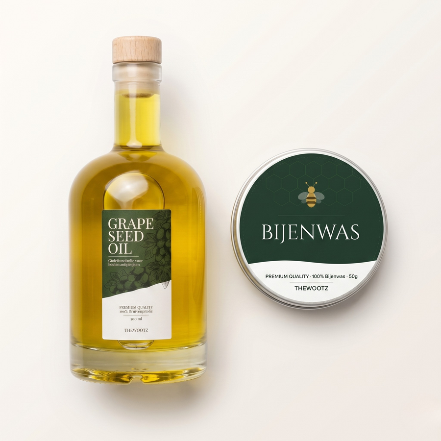 Snijplank onderhoudsset 500 ml, olie en bijenwas - TheWootz