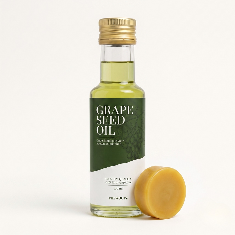 Snijplank onderhoudsset 100 ml, olie en wax blok - TheWootz