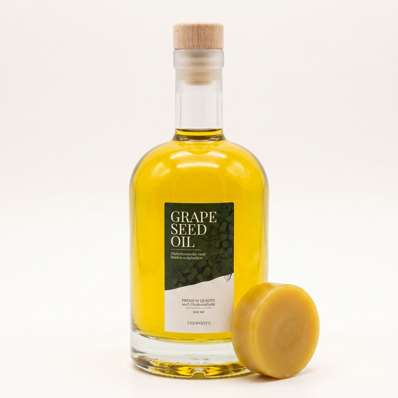 Snijplank onderhoudsset 500 ml, olie en wax blok - TheWootz